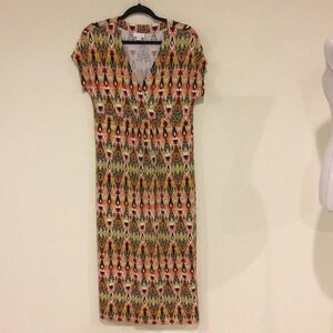 J Jill V Neck Banded Waist Maxi Dress Size S